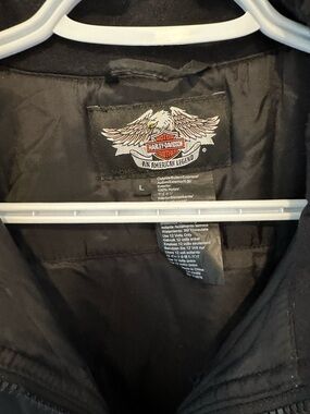 Harley-Davidson Black heated vest with Eagle Logo. Ride NOW